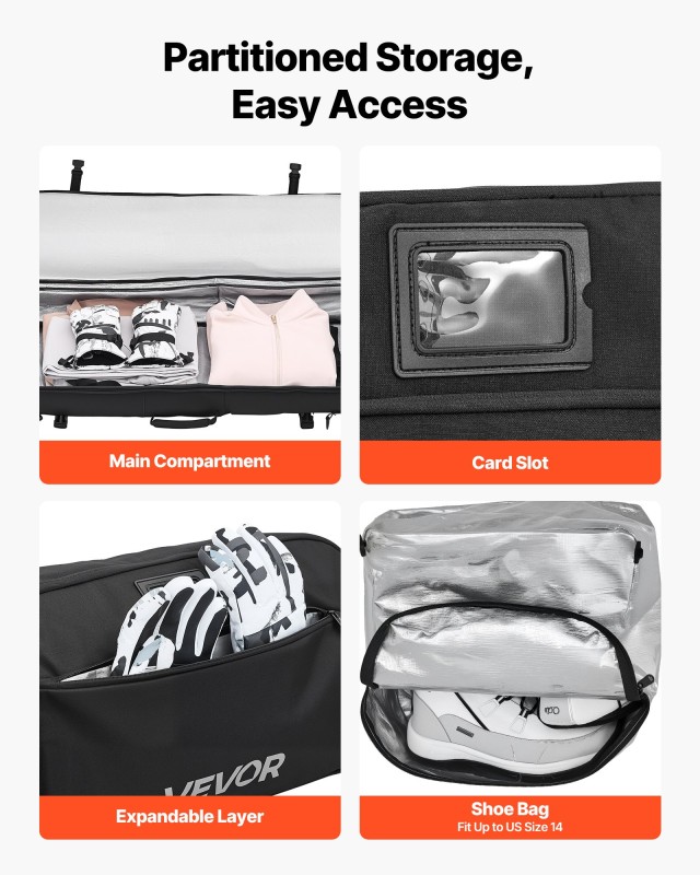 VEVOR Τσάντα Σκι με Ροδάκια, για Σκι έως 190 εκ., Αδιάβροχο Υλικό 6... VEVOR Τσάντα Σκι με Ροδάκια, για Σκι έως 190 εκ., Αδιάβροχο Υλικό 6...