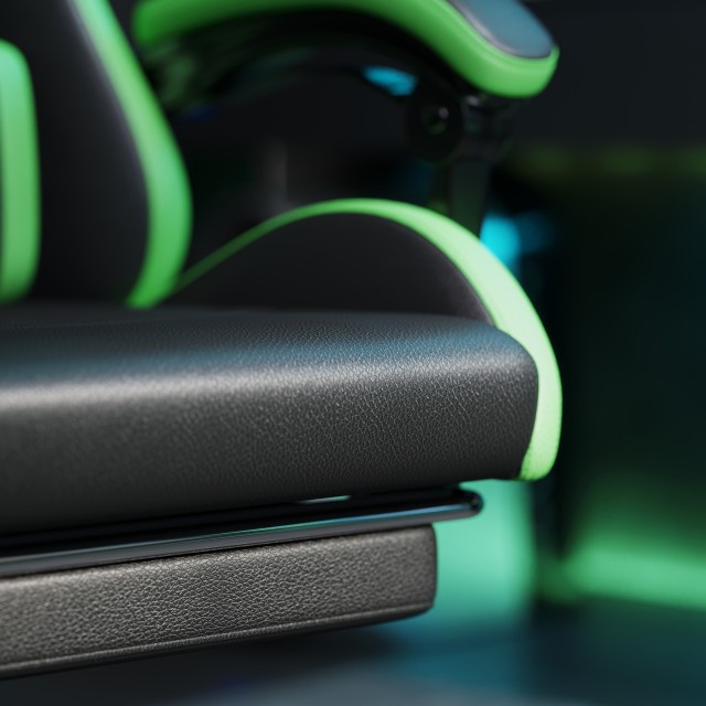 Καρέκλα Gaming Vinsetto με Ρυθμιζόμενο Ύψος και Ανακλινόμενη Πλάτη 65x65x121-129 cm Μαύρο και Πράσινο 921-618V06BK