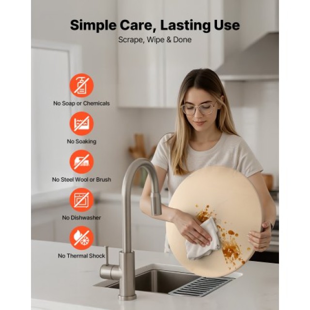 VEVOR Πέτρινη Πλάκα Ψησίματος 406 mm με Ανθεκτική Βάση, για Φούρνο ...