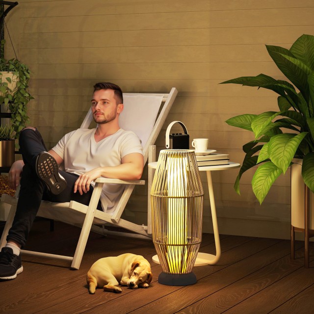 Outsunny Λάμπα Κήπου LED, Ø26x72 εκ., Γκρι B30-065V00GY
