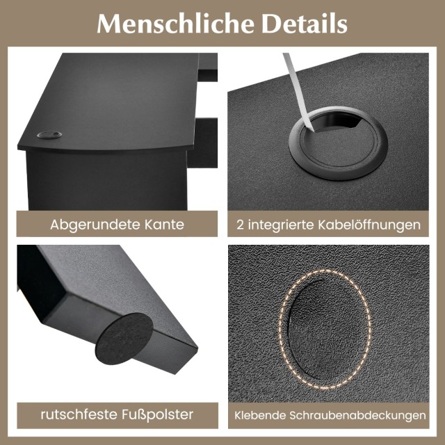 Γραφείο Υπολογιστή σε Σχήμα L 130 x 130 x 74 cm με Αποθηκευτικούς Χ...