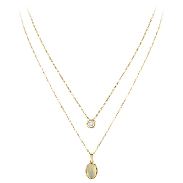 So Charm Σετ 2 Κολιέ διακοσμημένο με Κρύσταλλα Swarovski και μεΛευκ...