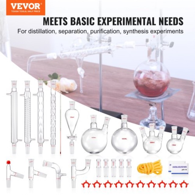 Σετ Αποστακτήρα Εργαστηρίου VEVOR 1000ml, 32 τεμ.  SYSZLTJJPWW1LEFCIV0