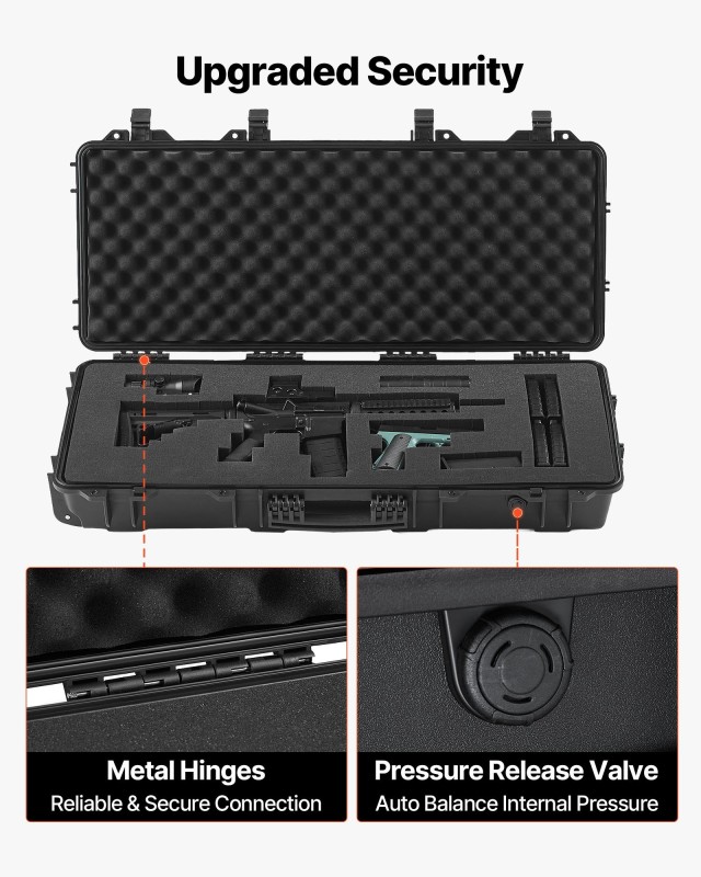 VEVOR Αδιάβροχη & Ανθεκτική Σκληρή Θήκη Όπλου 914 mm με Τροχούς, Μα...