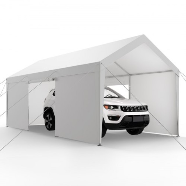 VEVOR Στέγαστρο Αυτοκινήτου 12x20FT με Πλευρικά Τοιχώματα Γκρι FBSJ...