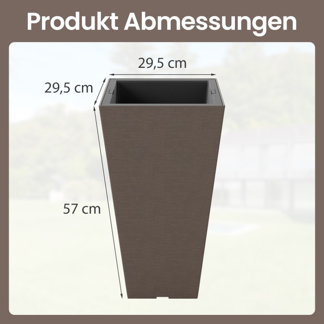 Costway Καφέ Ανθεκτικές Γλάστρες με Εσωτερική Γλάστρα και Οπές Αποσ...