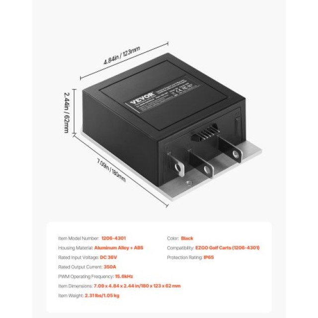 VEVOR Ελεγκτής Ταχύτητας 36V 350A για EZGO 1206-4301 QCSDKZQXH120AQ4UEV9