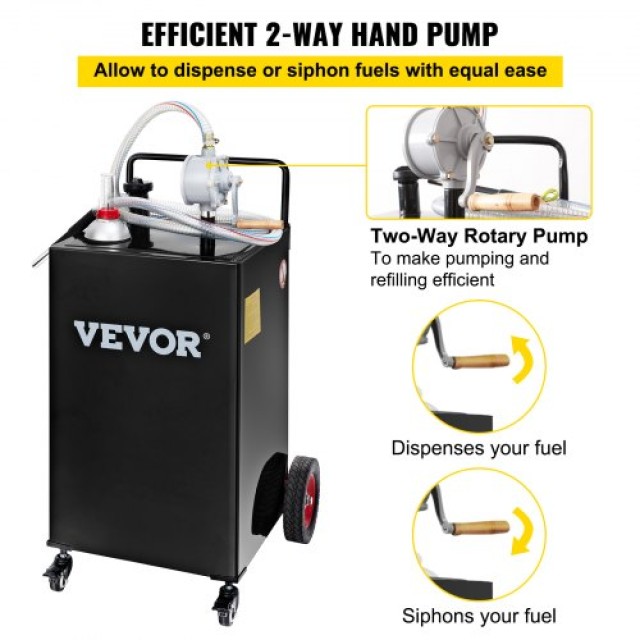 VEVOR Δοχείο Καυσίμου 113L με Αντλία & Ρόδες, Μαύρο  SYJYCBXGGJ430U2HZV0