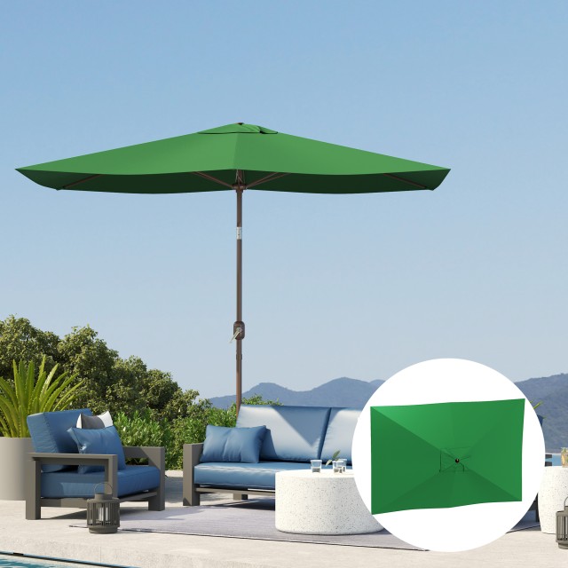 Outsunny Ανταλλακτικό Κάλυμμα για Ορθογώνια Ομπρέλα 3x2 μ με 6 Ακτίνες, Πολυεστέρας Αντι-UV 50+, Πράσινο 84D-425V00GN
