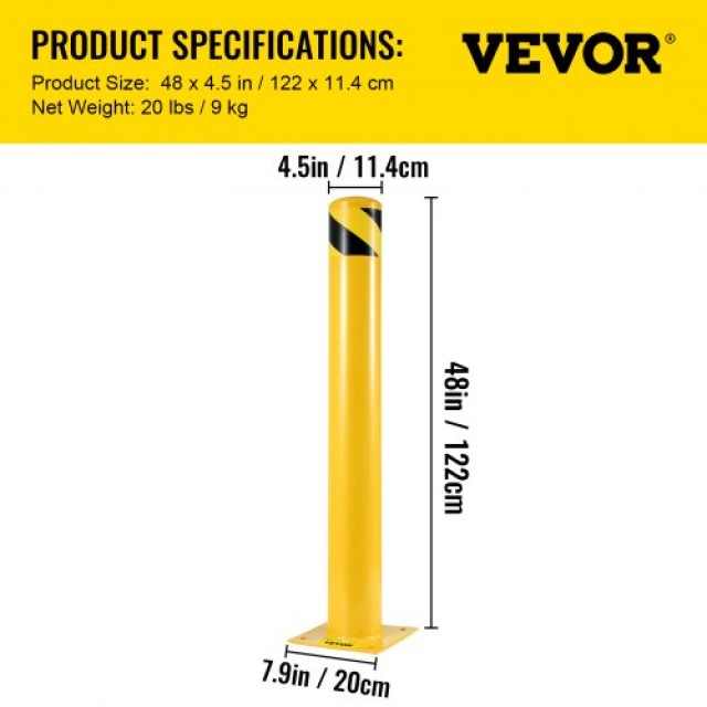 VEVOR Προστατευτικός Κώνος 48x4.5 με 4 Δωρεάν Άγκυρες  AQZ48X4.5INHS0001V0