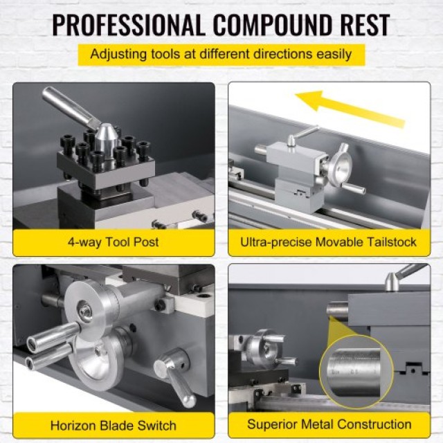 Μίνι Τόρνος Μετάλλου VEVOR 750W, 50-3000RPM, 220x600mm  JSMNCC220X6...