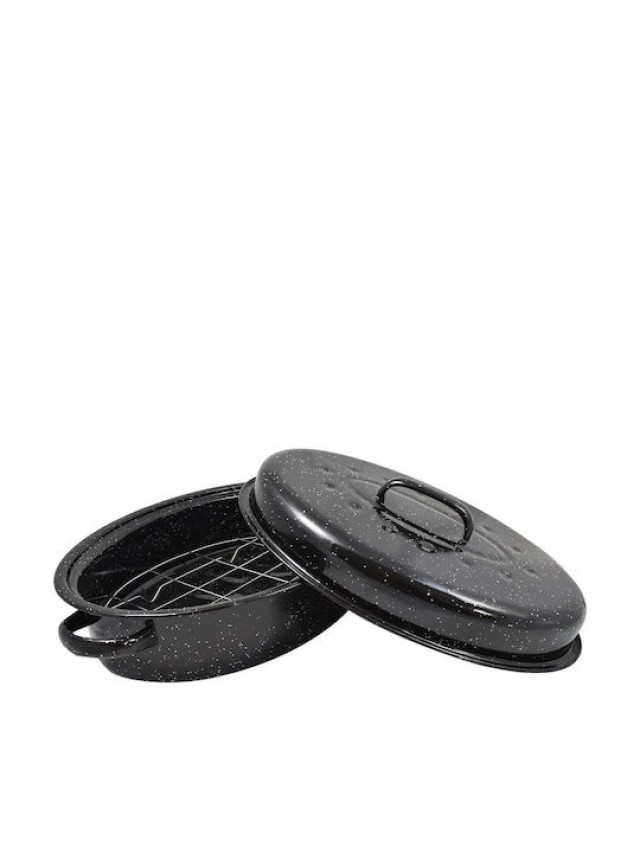 ESTIA Εμαγιέ Γάστρα με Σχάρα 46.5x32x18cm - 7.8lt Χωρητικότητα 01-9052