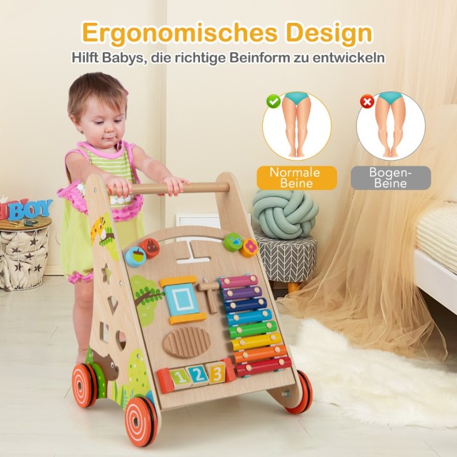 Costway Ξύλινος Περπατούρα Montessori με Πολλαπλές Δραστηριότητες για Παιδιά 3+ Ετών TP10318NA