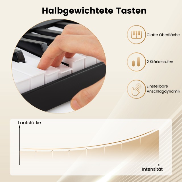 Costway Πτυσσόμενο Πλήκτρο 61 Νότες με Split-Λειτουργία και 3 Εκπαι... Costway Πτυσσόμενο Πλήκτρο 61 Νότες με Split-Λειτουργία και 3 Εκπαι...