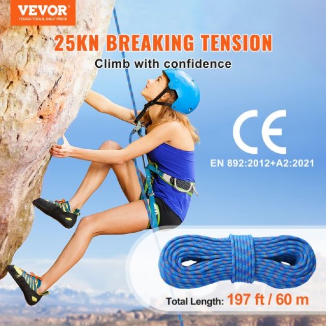 Σχοινί Αναρρίχησης VEVOR 10.2mm 60M Μπλε  DSDLS197YC10KNO0JV0