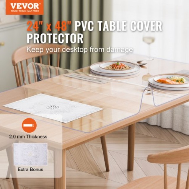 Διαφανές Προστατευτικό Τραπεζιού VEVOR 24x48 2.0mm  ZFXPVCZB24X4X2UPYV0