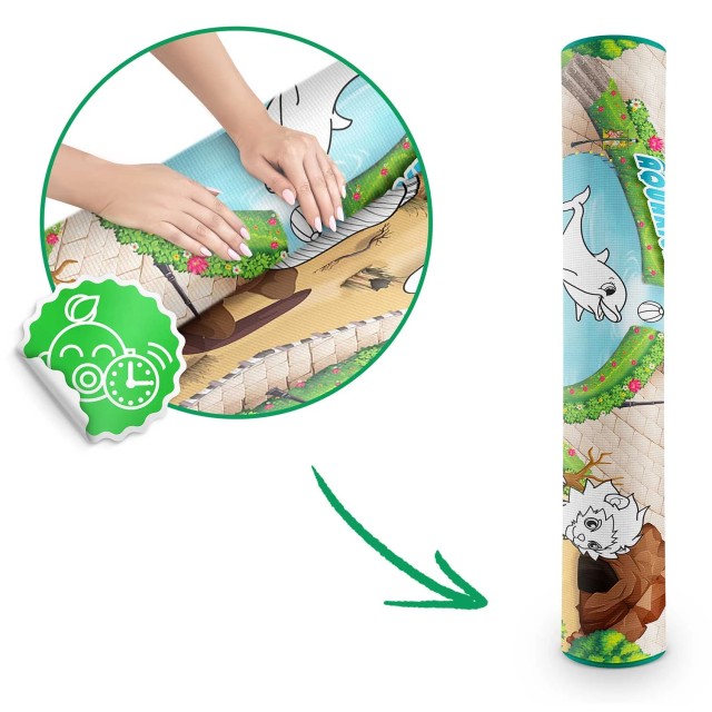 Χαλάκι Δραστηριοτήτων 120 x 90 x 0,3–0,5 cm με Μαρκαδόρους Ζωολογικ...