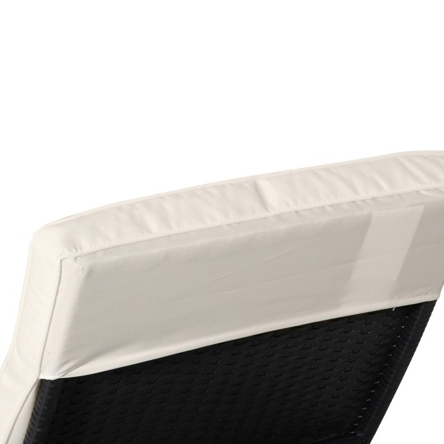 Outsunny Garden Lounger σε PE Rattan με ρυθμιζόμενη πλάτη και μαξιλάρι, 207x70x70cm, Μαύρο 862-030BK