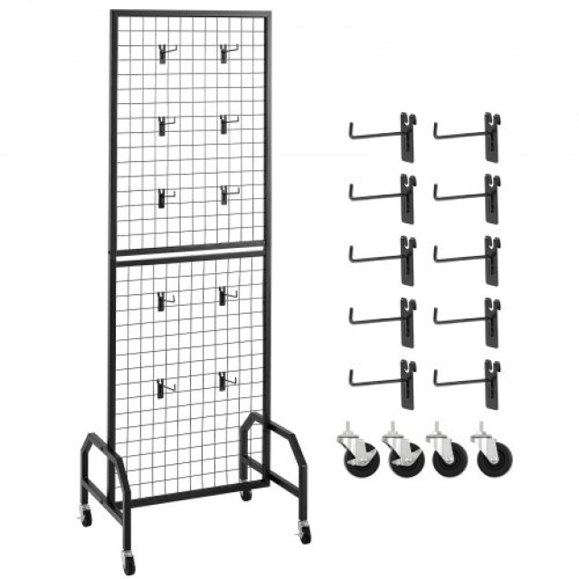 VEVOR Πλέγμα Επίτοιχης Οθόνης 600 x 1640 mm με Ρόδες και 10 Γάντζου...