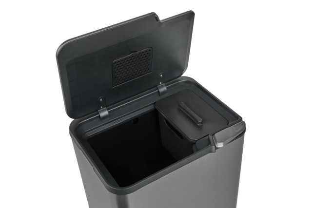 Κάδος Απορριμμάτων Push Bin 36L 48 x 38 x 54,5 cm - Μεταλλικό Γκρι ...