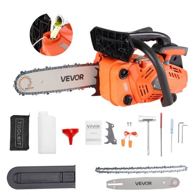 VEVOR Αλυσοπρίονο Βενζίνης 25cc 1.02 HP 12 ιντσών για Κοπή Ξύλου RQ...