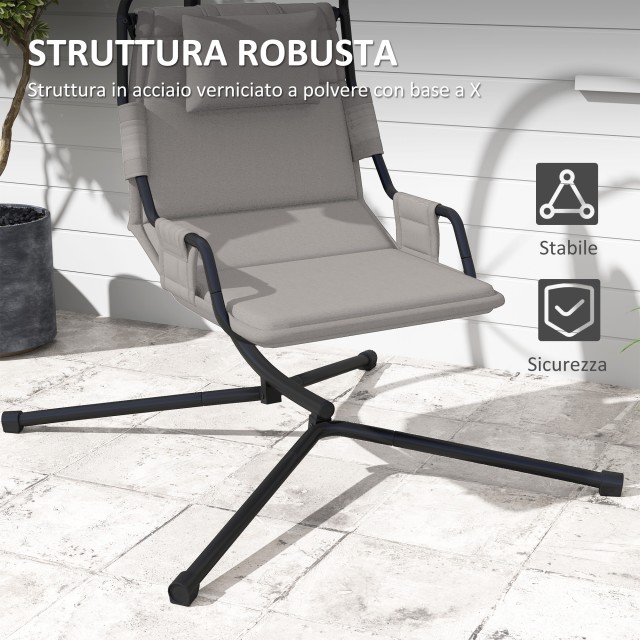 Outsunny Αιώρα με Διαστάσεις 118x98x192 εκ. σε Γκρι και Μαύρο 84A-3...