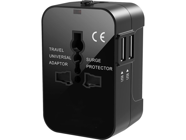 Verk Group Παγκόσμιος Αντάπτορας με Δύο Θύρες USB για UK, USA, EU, ...