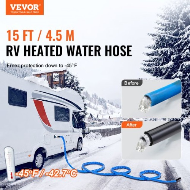 VEVOR 15ft Θερμαινόμενος Σωλήνας Νερού για RV -45℉ Αντιψυκτικός Πόσ...