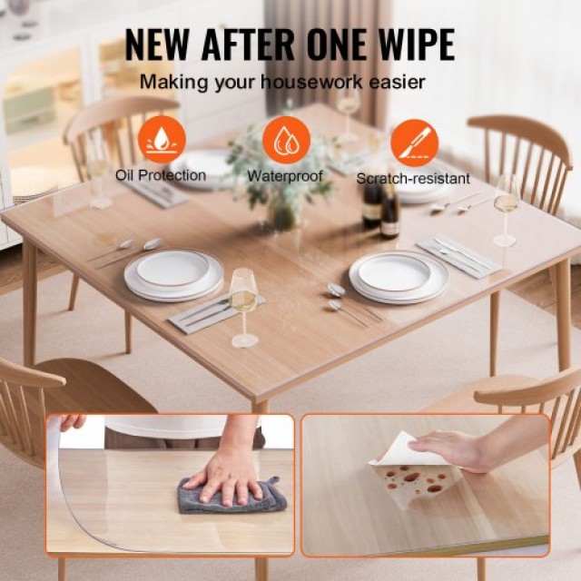 Διαφανές Προστατευτικό Τραπεζιού VEVOR PVC 48x48 εκ. 1.5mm  ZFXPVCZB48X40K46AV0