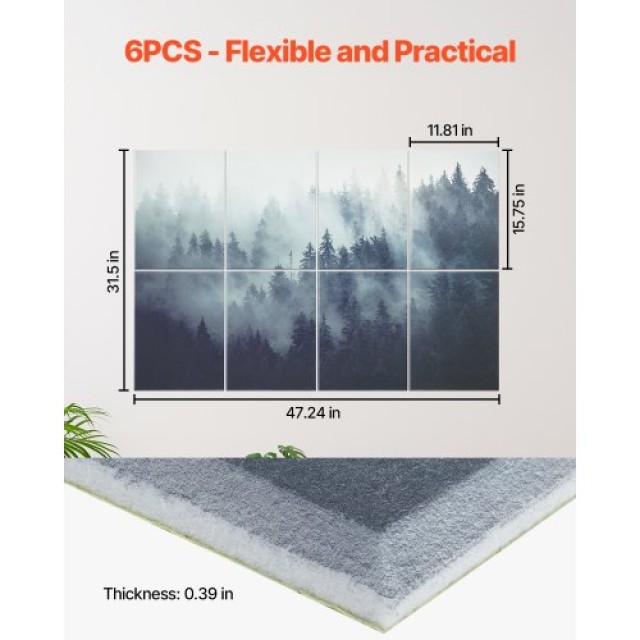 VEVOR 8 Πακέτο Αυτοκόλλητα Ακουστικά Πάνελ 15.8 x 11.8 ίντσες για Σ...
