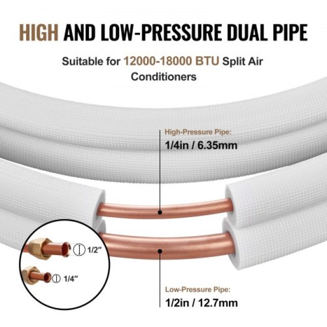 Σετ Σωληνώσεων VEVOR 15240mm για Κλιματιστικά Mini Split  KDLJTG50F...