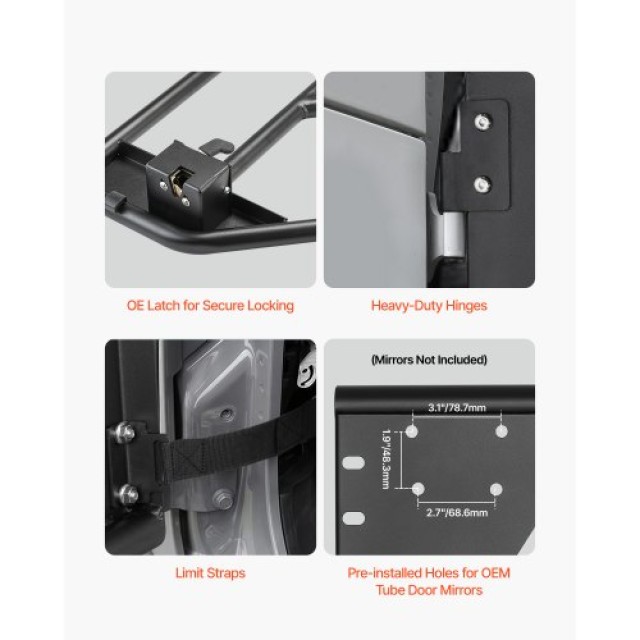 VEVOR Τετράθυρες Σωληνωτές Πόρτες Jeep για Wrangler JK 2007-2018 JP... VEVOR Τετράθυρες Σωληνωτές Πόρτες Jeep για Wrangler JK 2007-2018 JP...