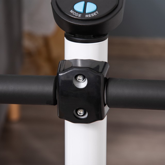 HOMCOM Stepper με τιμόνι, οθόνη LCD και αντιολισθητικά πετάλια, 55x44x108 εκ., λευκό και μπλε A90-263BU