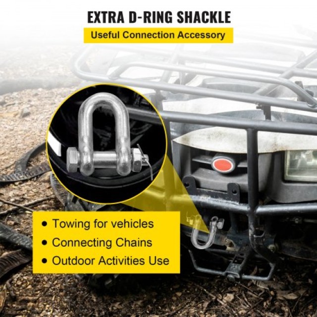 Αλυσίδα Ρυμούλκησης VEVOR V Bridle, 5/16 in x 2 ft, Αντοχή 9260 Lbs, με Γάντζους TJ και Καβούρι  SZGLRJG5162FT0001V0