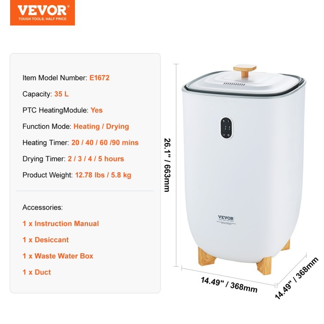 Κάδος Θέρμανσης Πετσετών 35L VEVOR  MJJRTBS35LLE62PLTV2