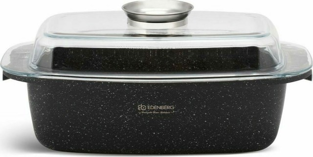 Edenberg  Γάστρα Οβάλ από Χυτό Αλουμίνιο με Γυάλινο Καπάκι 32cm 5.5...