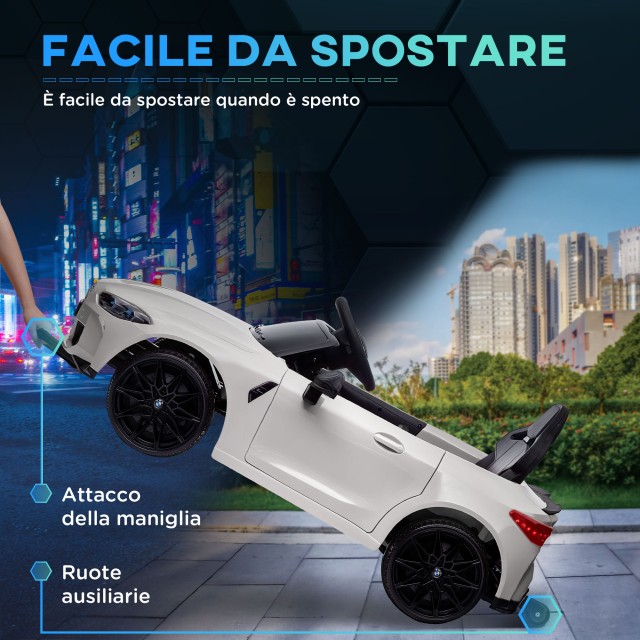 AIYAPLAY Ηλεκτρικό Αυτοκίνητο για Παιδιά με Άδεια BMW M4 με Τηλεχειριστήριο Κόρνα και Φώτα 108x69.5x51 εκ Λευκό370-311V90WT