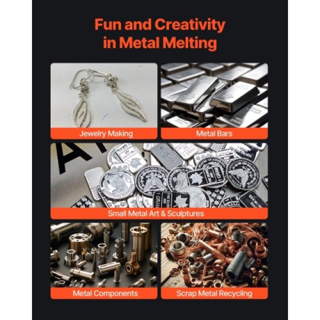 VEVOR Κιτ Ηλεκτρικού Χωνευτηρίου 1350W για Τήξη Μετάλλων, 2102℉/115... VEVOR Κιτ Ηλεκτρικού Χωνευτηρίου 1350W για Τήξη Μετάλλων, 2102℉/115...