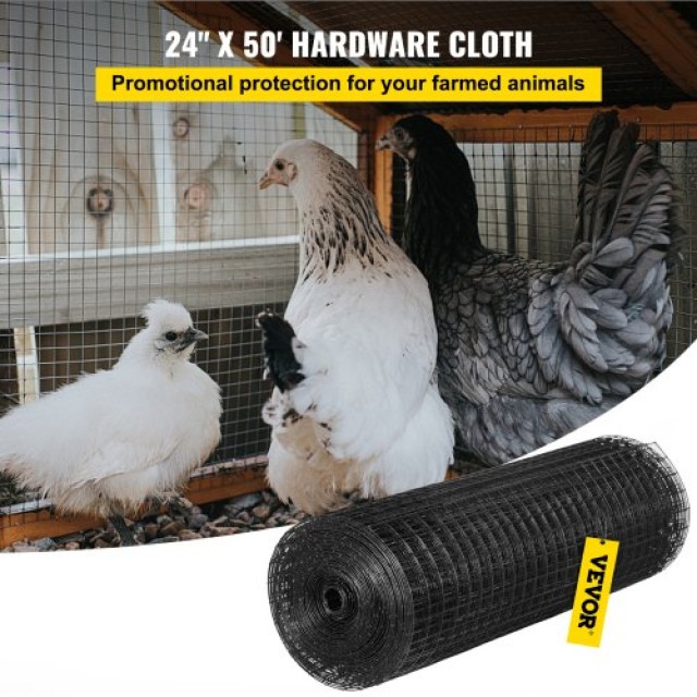 VEVOR Πλέγμα Υλικού, 24x50 & 1x1 Μέγεθος, Γαλβανισμένο Ατσάλι με Βι...