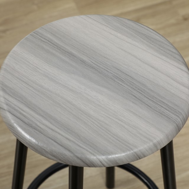 HOMCOM Σετ Τραπεζαρίας 5 Τεμαχίων με Μπάρα 110x50x89.5 εκ. και Σκαμπό Ø30x60.5 εκ. από Ξύλο και Μέταλλο Γκρι και Μαύρο 835-890V00GY