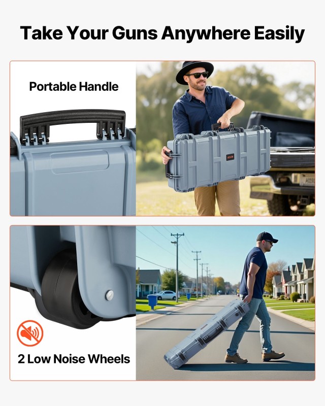 VEVOR Αδιάβροχη & Αδιάβροχη Θήκη Όπλου με Σφουγγάρι 933x356mm με Τρ...