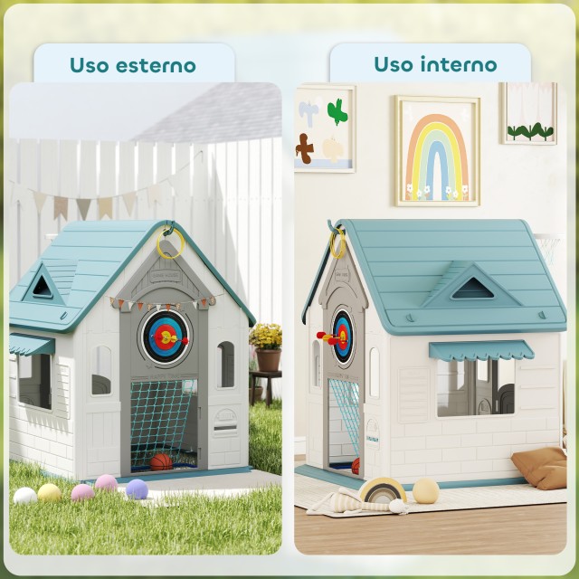 AIYAPLAY Παιδική Καλύβα 5 σε 1 από Πολυπροπυλένιο Πολύχρωμη με Μπάλ...