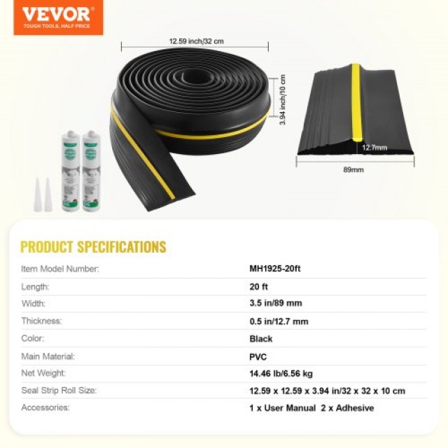 VEVOR  Λωρίδα Σφράγισης Γκαραζόπορτας 20FT Αδιάβροχη PVC  MFTDT1J20... VEVOR  Λωρίδα Σφράγισης Γκαραζόπορτας 20FT Αδιάβροχη PVC  MFTDT1J20...