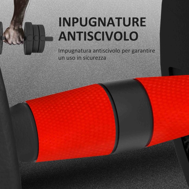 HOMCOM Σετ 2 Βάρη με 12 Δίσκους 20kg, Συνδετήρα, Ατσάλι, HDPE, Άμμο, Μαύρο A91-143V01BK