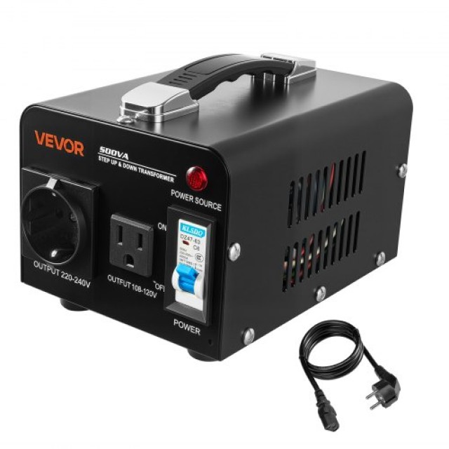 VEVOR Μετασχηματιστής Τάσης 500VA Step Up/Down 110V σε 220V/220V σε...