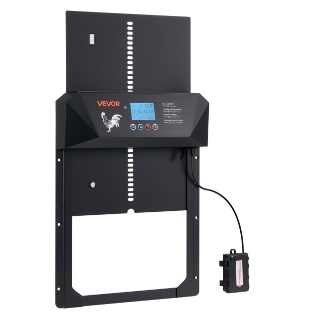 VEVOR Αυτοματοποιημένη Πόρτα Κοτέτσι με Οθόνη LCD και Αισθητήρα Φωτ...