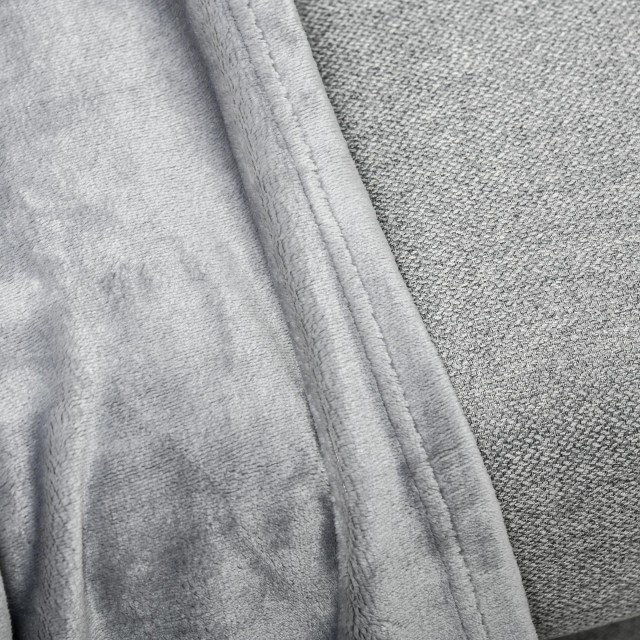 HOMCOM Flannel Blanket 330 GSM Reversible for Indoor and Outdoor Use, 203x152x0,5 cm, Γκρι 810-010V00LG