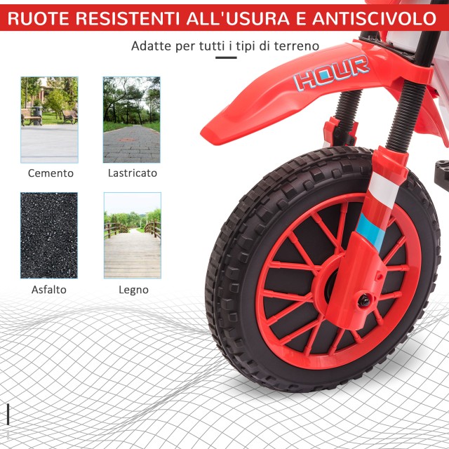 HOMCOM Electric Cross ποδήλατο για παιδιά 3-5 ετών - Κόκκινο 370-165V90RD