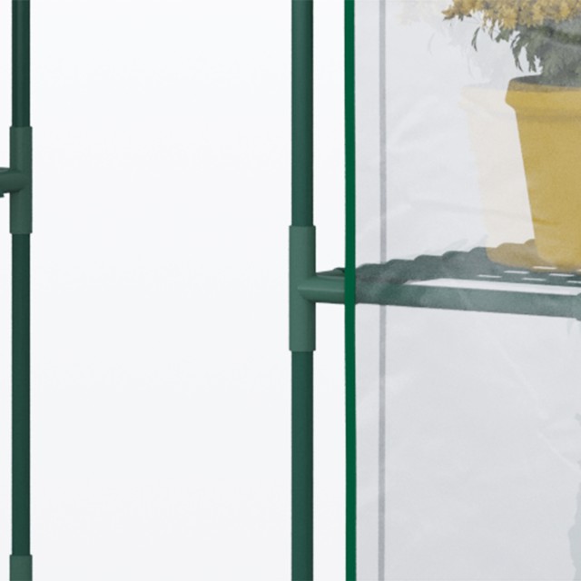 Outsunny Garden Greenhouse σε Αδιάβροχο και Anti UV PE με εξαρτήματα τοποθέτησης, 142x73x195cm - Πράσινο 845-139V01