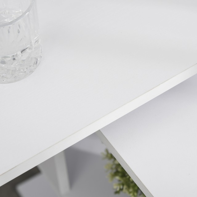 Homcom Γωνιακό Γραφείο με 5 Ράφια Λευκό 120 x 100 x 74,5 εκ. 836-074WT